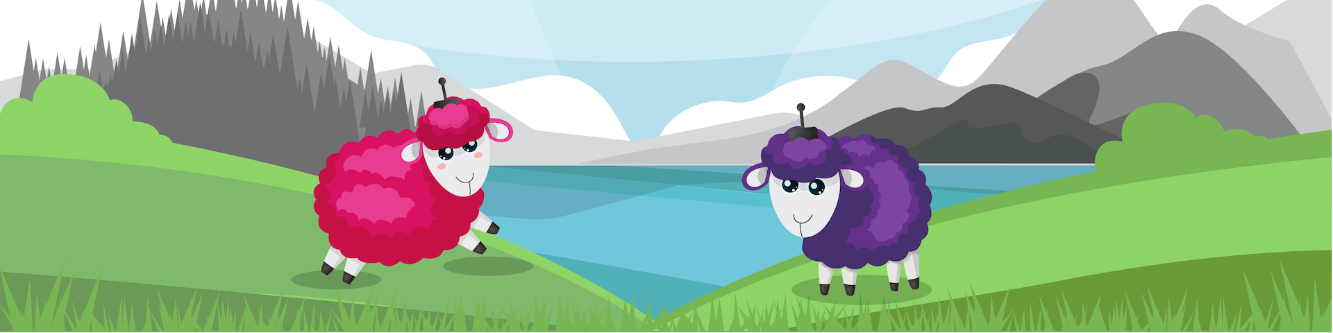 Robot Sheep Surrounded By A Lake